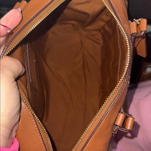 Coach Bennett Tan and Brown Signature Satchel - Picture 10 of 16